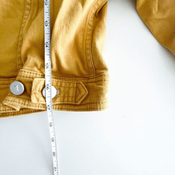 Pilcro and the Letterpress Womens Denim Jacket Cropped Mustard Yellow Medium - Picture 6 of 7